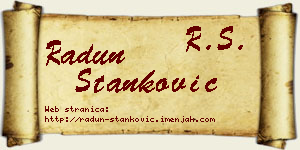 Radun Stanković vizit kartica